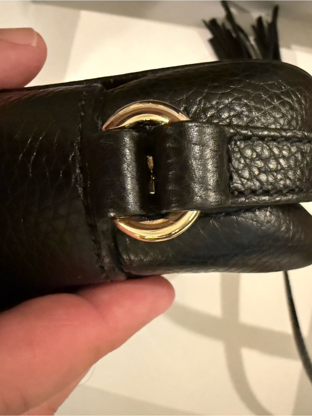 Gucci Black Leather Shoulder Bag with Gold Hardware - Picture 9 of 13